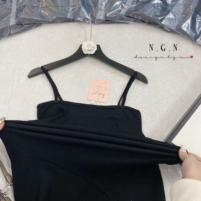 Váy 2 dây trơn ôm body ngắn