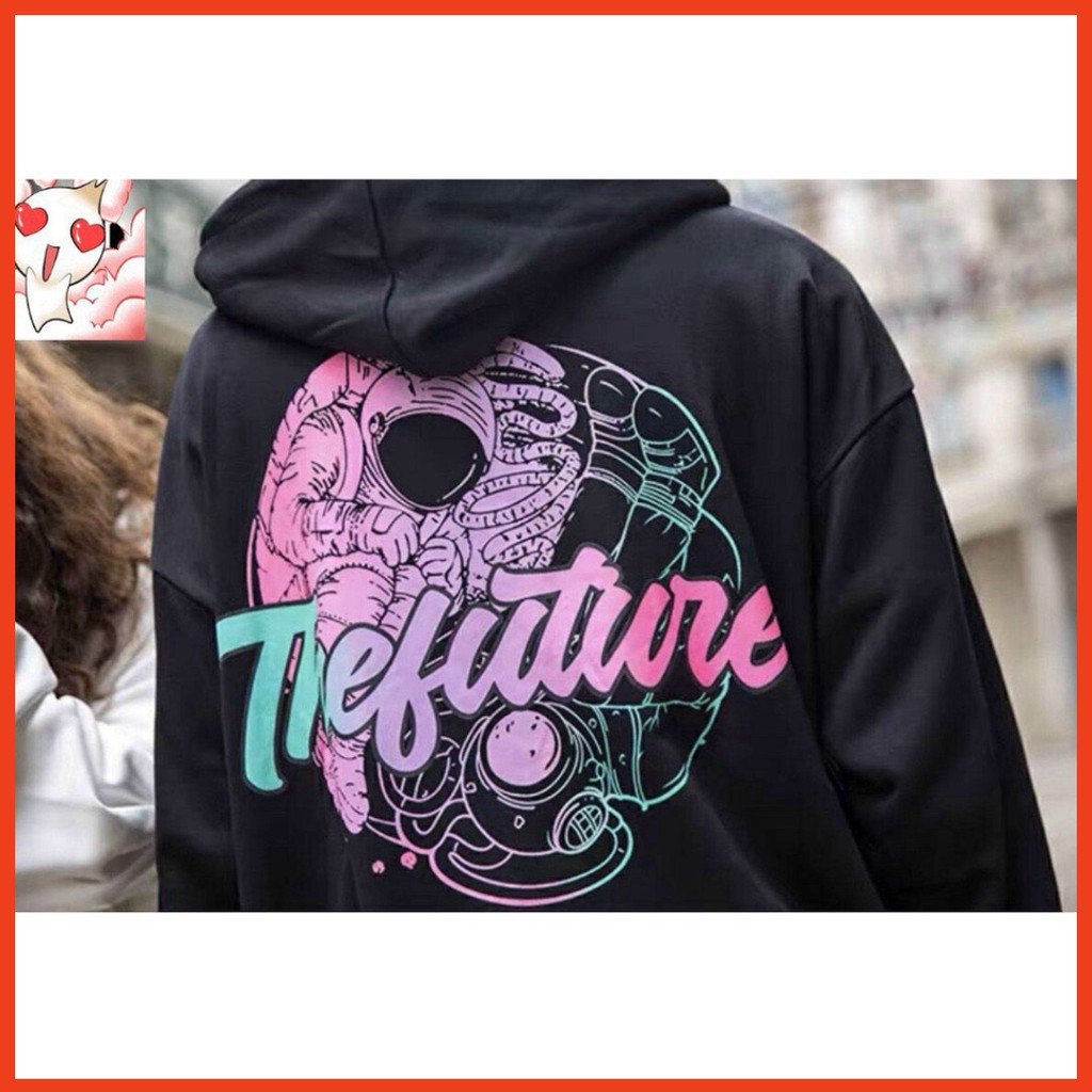 𝗡𝗘𝗪 𝗔𝗥𝗥𝗜𝗩𝗔𝗟 Áo Khoác Nam Nữ Chất Liệu Thun Nỉ Ngoại In Hình Du Hành Da Hoodie form rộng Khóa Dây Kéo PA 1997