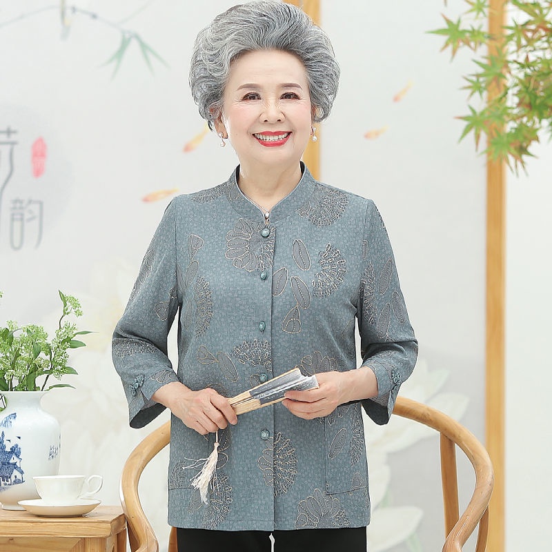 Áo sơ mi nữ cao cấp xuân hè, áo thu đông nữ cổ đức,quần áo bà già 70 tuổi