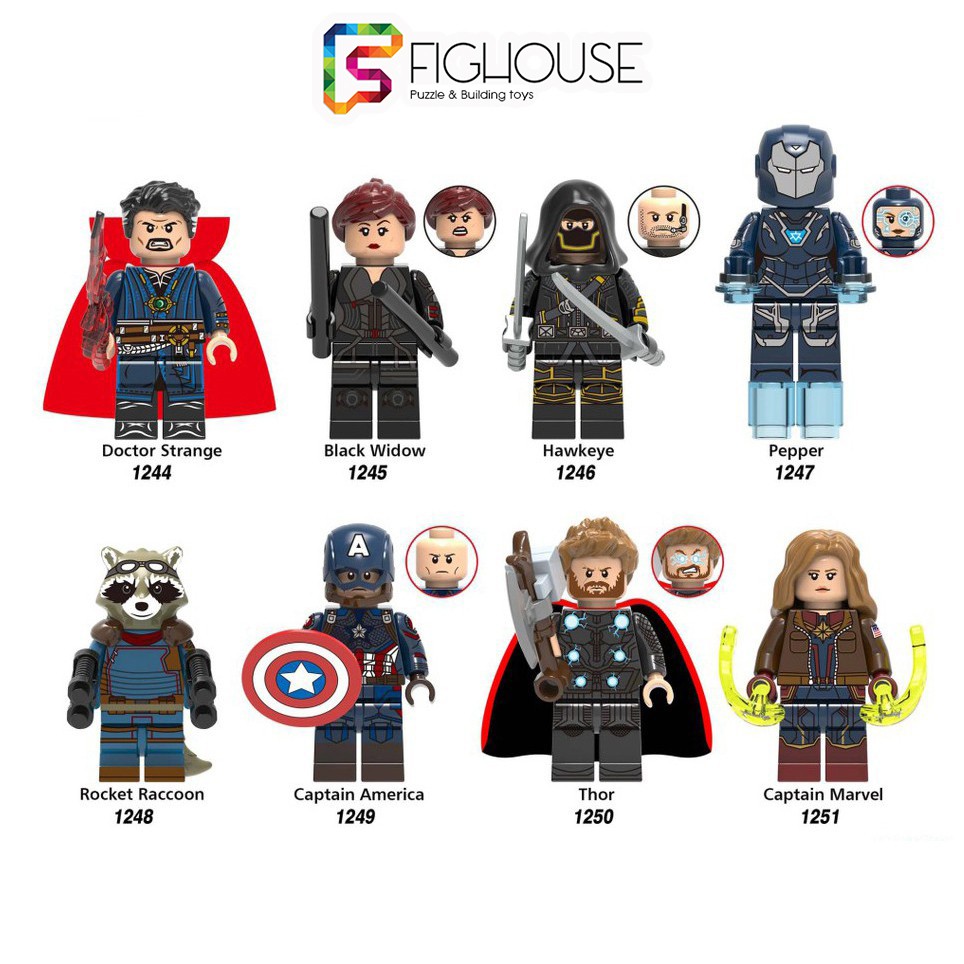 Xếp Hình Minifigures Avengers : Doctor Strange, Pepper, Hawkeye - Đồ Chơi Lắp Ráp non-lego X0256 [A18]