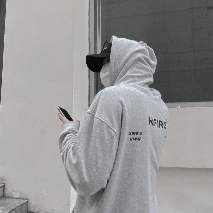 Áo khoác Hoodie Zip Dây Kéo Nam Nữ Form Rộng Mascot màu xám by Local Brand Xfire Unisex