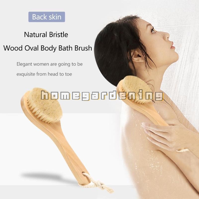 Bàn Chải Chà Lưng Cán Dài Bằng Gỗ Tự Nhiên Dùng Cho SPA