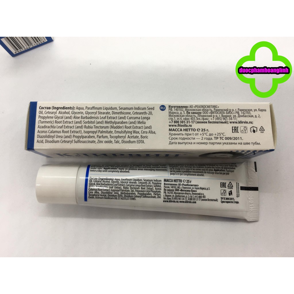 ✅[CHÍNH HÃNG] Kem Sẹo Mờ Thâm Rạn Da Nga Klirvin | BigBuy360 - bigbuy360.vn