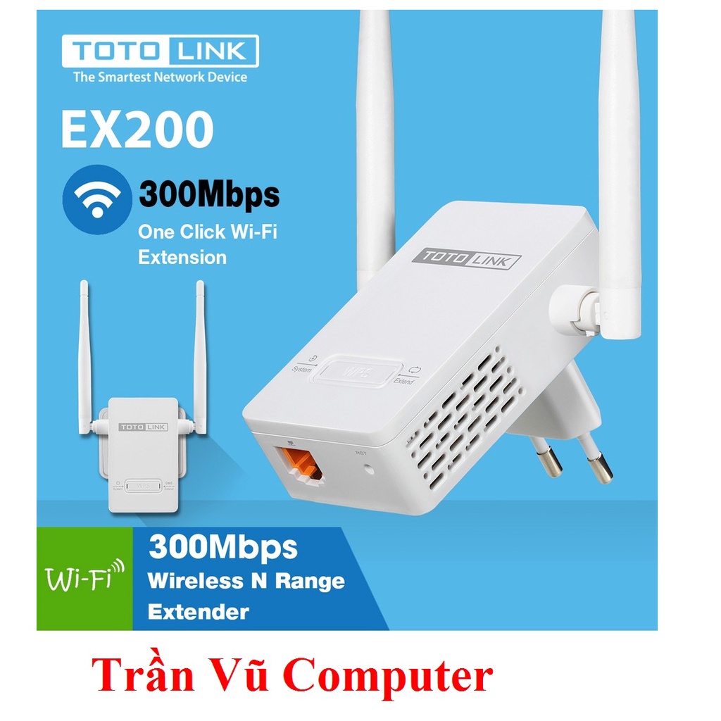 Bộ Thu phát mở rộng kích sóng wifi TOTOLINK EX200