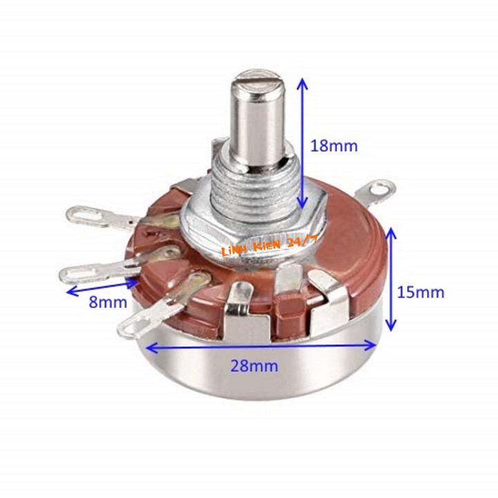 Chiết Áp Đơn WTH118 1K, 4.7K, 10K, 22K, 47K, 100K, 470K Ohm 2W