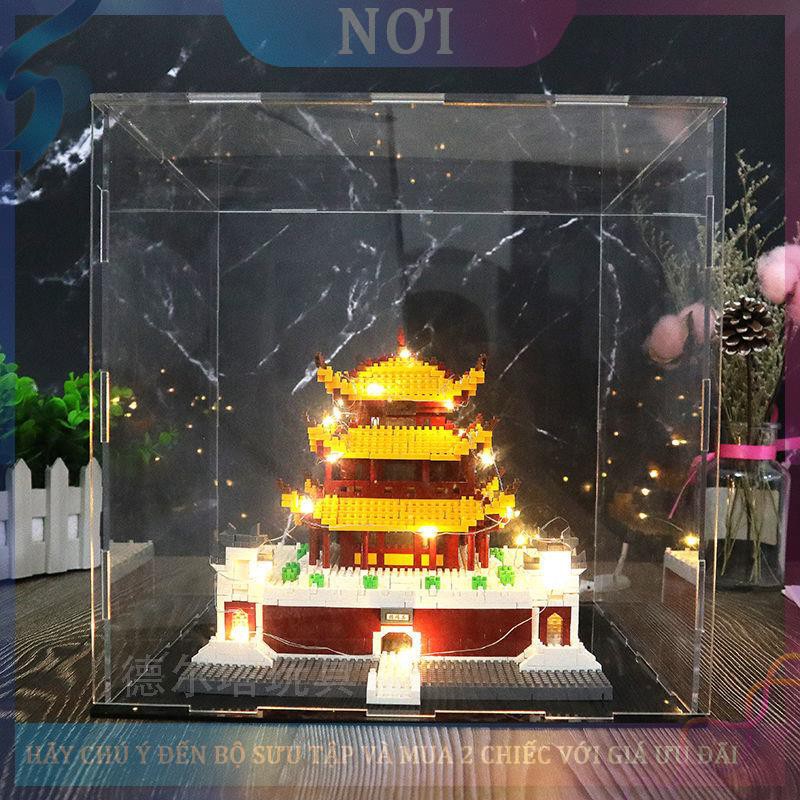 ﹍☾Tương thích với Lego Khối xây dựng siêu nhỏ Tháp Nhạc Dương Mô hình kiến ​​trúc Kiểu Trung Quốc Rất khó Lắp r