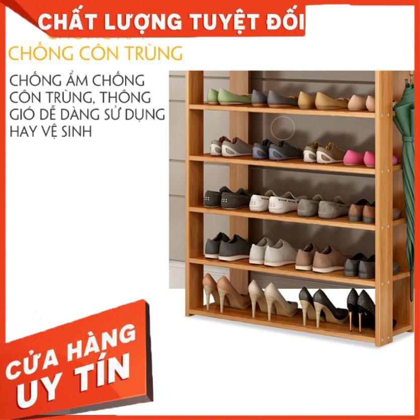 Kệ Để Giày Dép, Kệ Giày Bằng Gỗ 5 Tầng MDF Có Ngăn Kéo, Móc Treo Đồ Lắp Ghép Siêu Tiện Dụng Cho Gia Đình