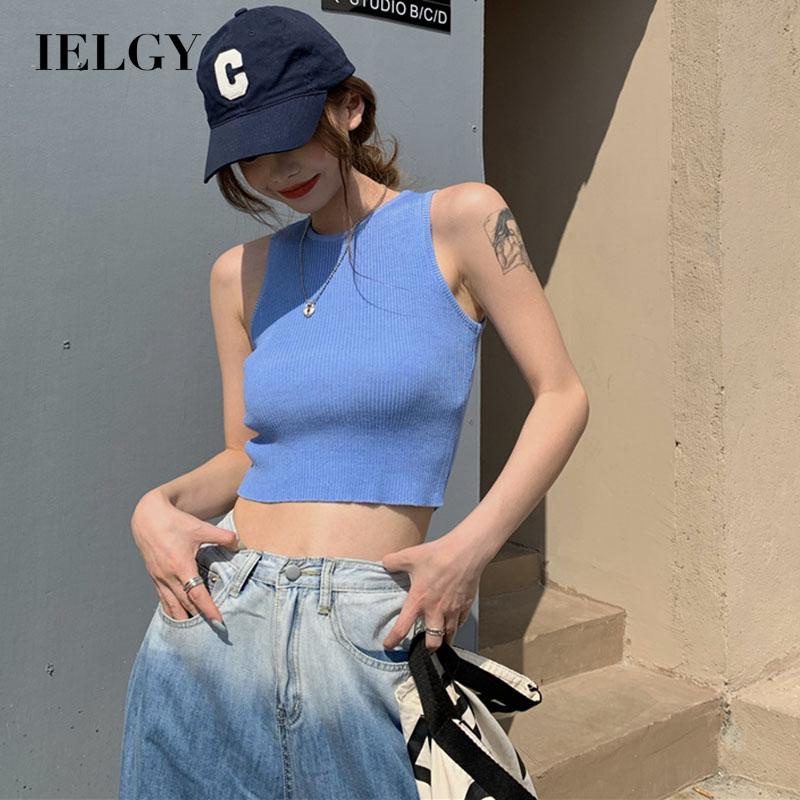 Áo dệt kim IELGY  sát nách dáng ôm thời trang cho nữ