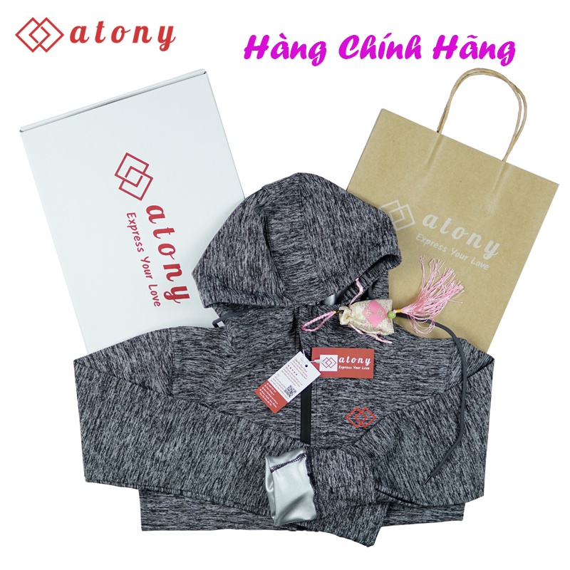 Đồ Tập Giảm Mỡ Bụng ATONY Cho Nữ, Quần Áo Sinh Nhiệt, Đổ Mồ Hôi, Giảm Cân, Tráng Nano Bạc Nhật Bản - Hàng Chính Hãng