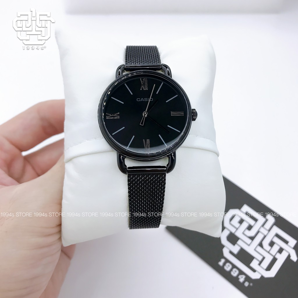 Đồng hồ nữ Casio LTP-E414 / LTP-E414MB-1A dây thép không gỉ, chống nước 50m, size 34mm, hàng chính hãng