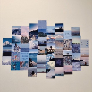 [FREESHIP EXTRA] 12 tấm Wall Collage - theme Xanh thẫm