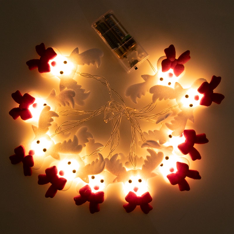 Dây đèn LED 10 bóng dài 1.6m hình người tuyết độc đáo trang trí giáng sinh năm mới