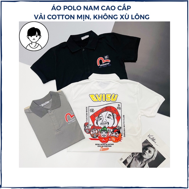Áo polo nam cao cấp, áo thun vải cotton không xù lông in hình form chuẩn kiểu Hàn Quốc