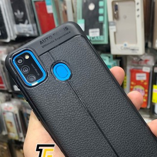 Ốp lưng Samsung Galaxy M21 dẻo giả da Auto Focus chống bám vân tay