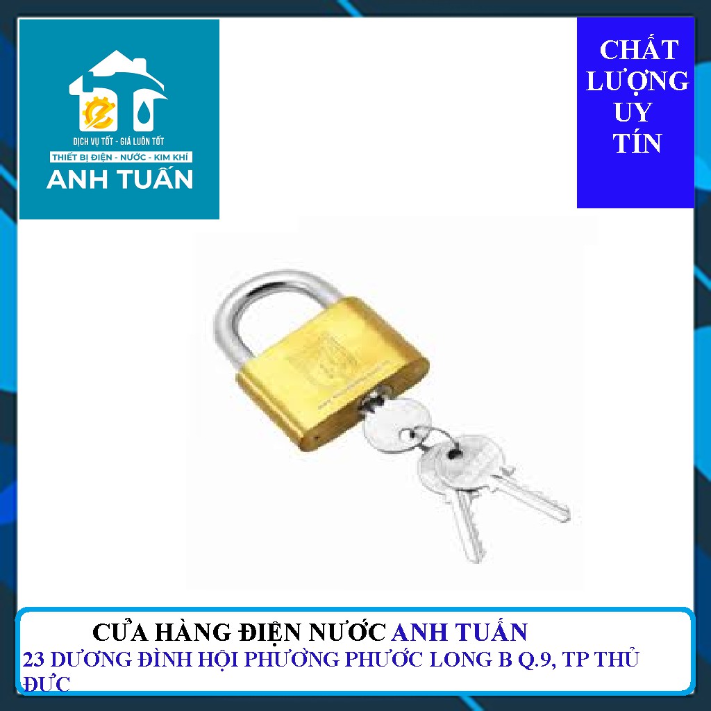 Ổ khóa treo đồng bấm Việt tiệp 01601 ( cỡ lớn- 6cm)