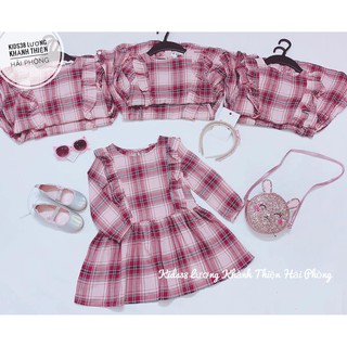 Váy cánh tiên sọc caro hồng HM H&M _ hàng chính hãng Anh