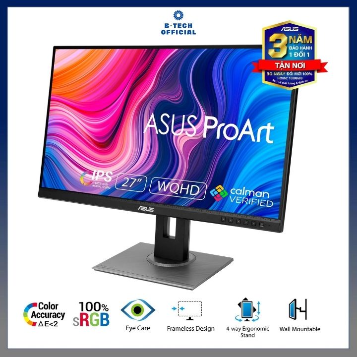 Màn hình máy tính ASUS ProArt PA278QV 27 inch 2K IPS Bảo hành chính hãng 36 tháng