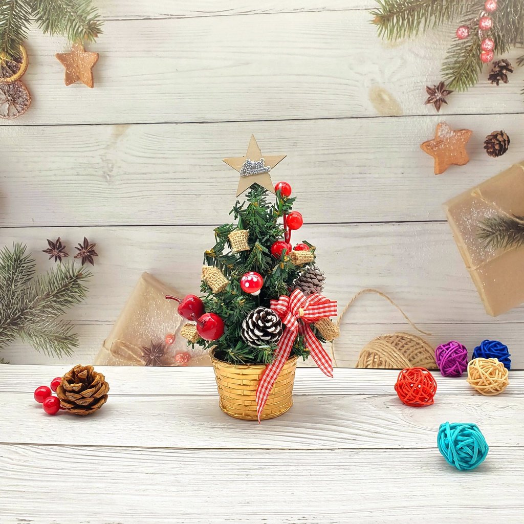 Cây Thông Nhí 20CM TNM08 Để Bàn Trang Trí Giáng Sinh