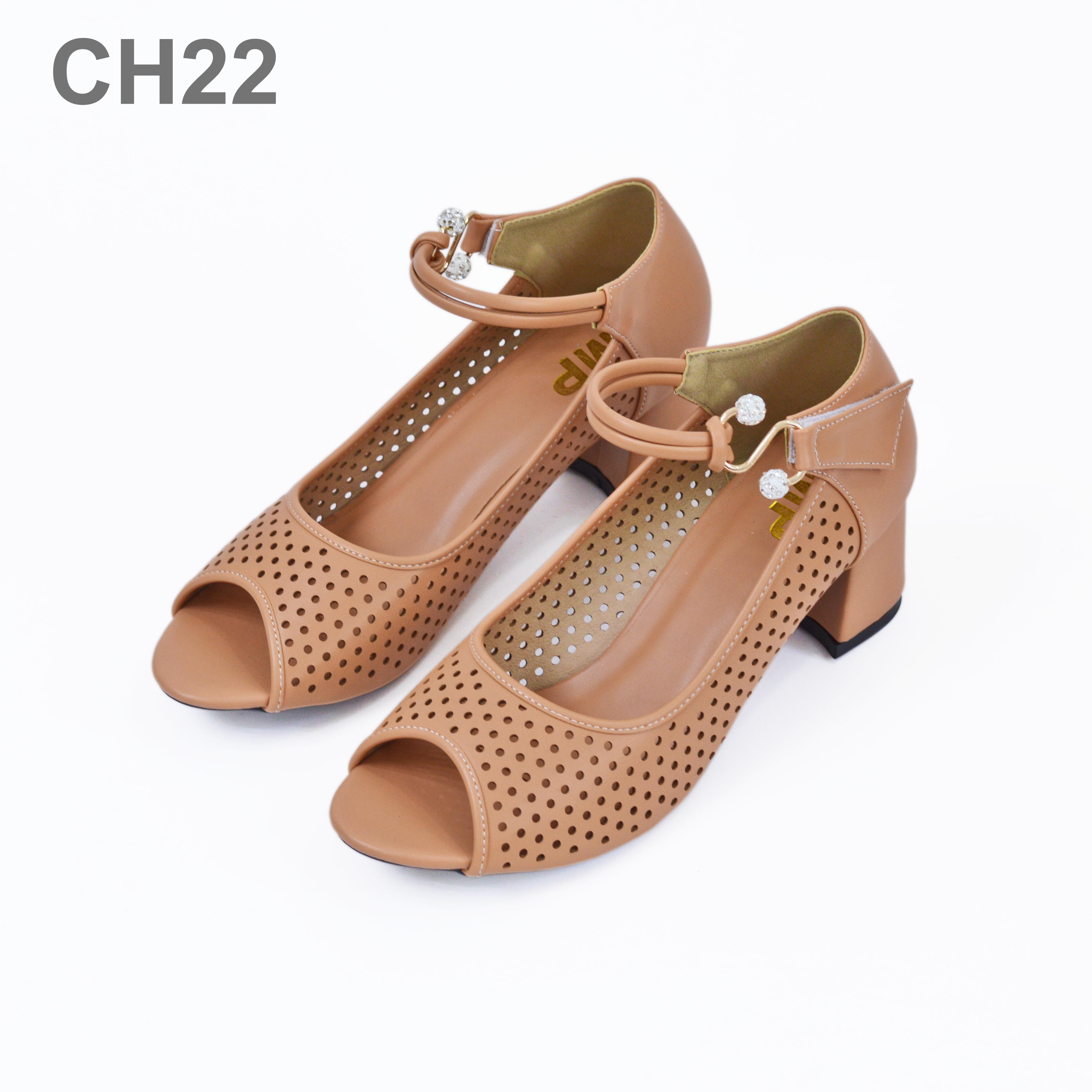 JMP - Giày Cao Gót Hoạ Tiết Laze Hở Mũi Thoáng Mát - CH22