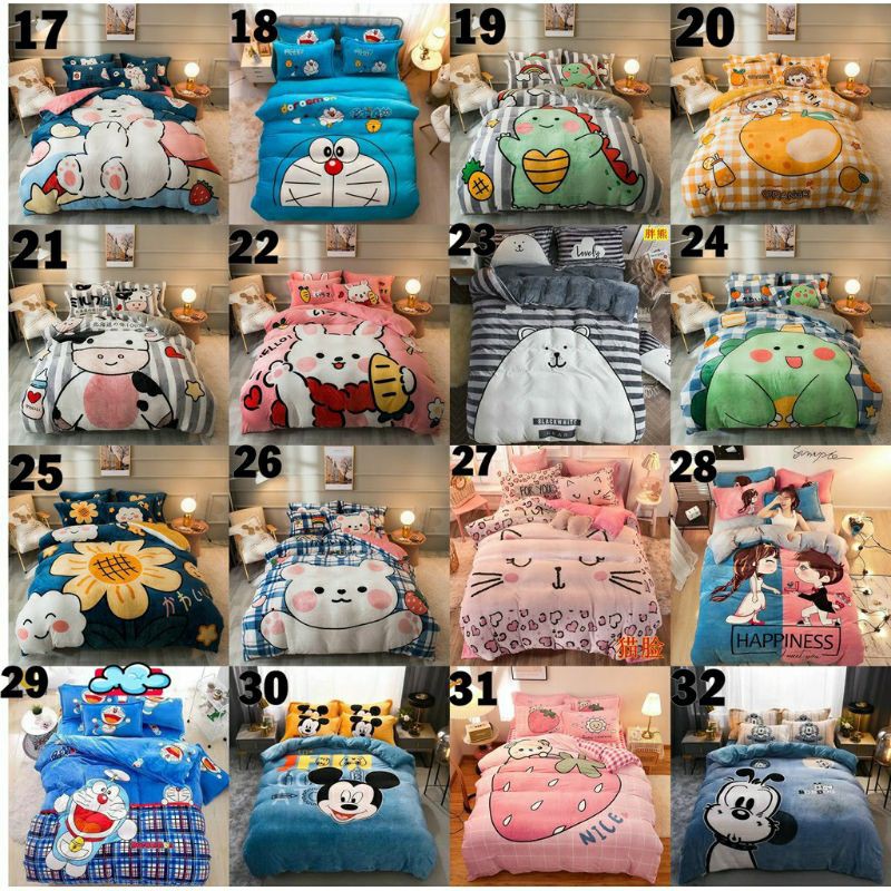 Bộ Chăn Ga Nỉ Nhung 3D Mẫu Mới 2019 (Chát chọn mẫu) Giá Rẻ