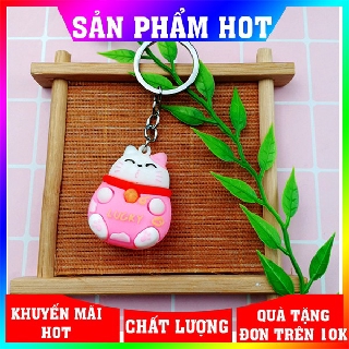 Móc khóa cute mèo may mắn mập ú dễ thương giá rẻ dễ cưng ✓móc khóa mèo thần tài