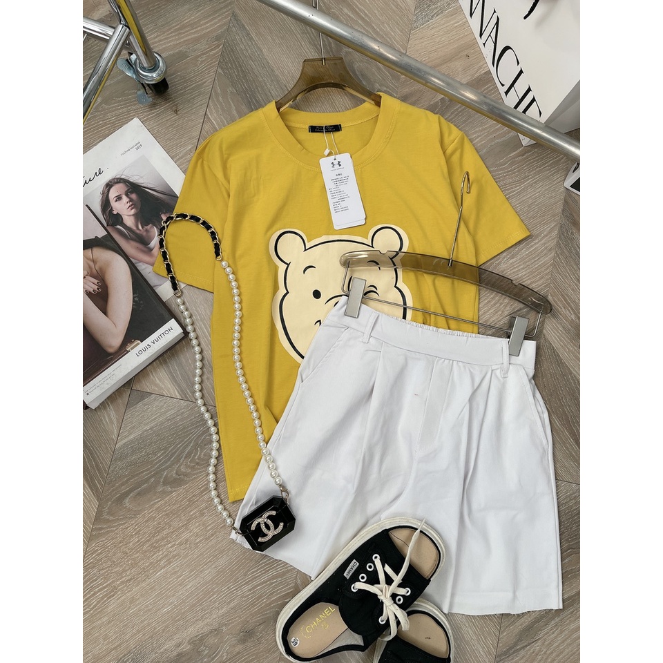 Bộ gấu vàng siêu cute mix quần short đùi TH156