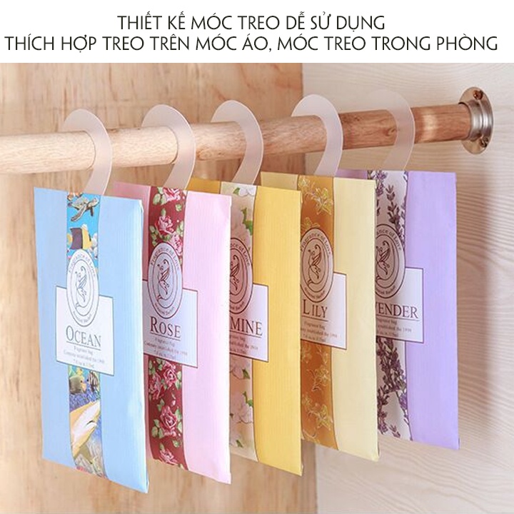 Túi thơm treo phòng ô tô tủ quần áo, 5 mùi thơm tự nhiên