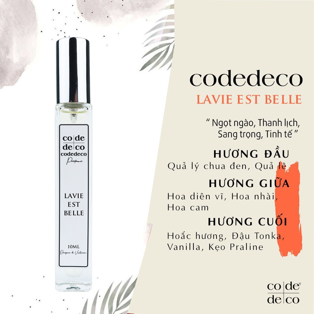 Tinh Dầu Nước Hoa CODEDECO La Vie est Belle   - Ngọt Ngào, Thanh Lịch, Sang Trọng, Tinh Tế