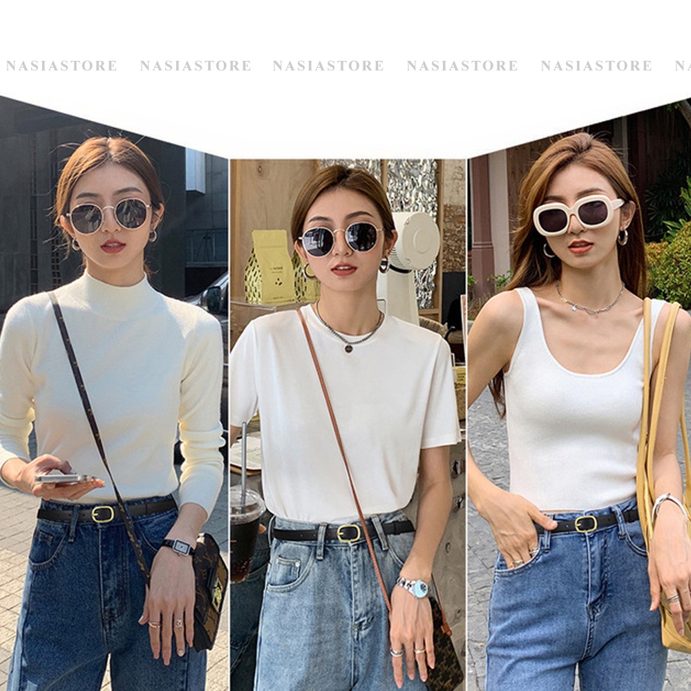 Thắt lưng nữ Nasiastore dây nịt nữ khóa kim loại thời trang cao cấp da thật hàng cao cấp TLNA11