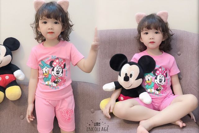 Bộ cotton bé gái cực xinh