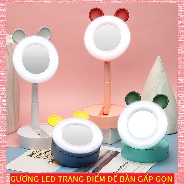 Gương Trang Điểm Đèn Led Xếp Gọn