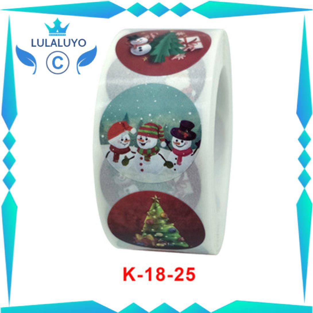 [Giáng sinh] Roll Christmas Sticker Lable Holiday Gift Envelope Seal Decoration Sticker .lu