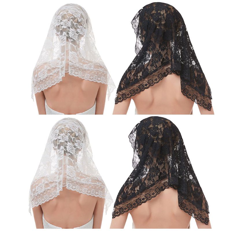 Mạng Che Mặt Một Lớp Bằng Vải Jacquard Ren Hoa Tinh Tế Kích Thước 95x55CM Dành Cho Bạn Nữ Trong Tiệc Cưới