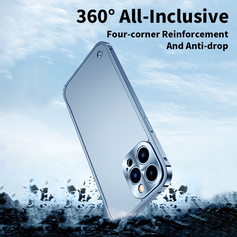 Ốp Điện Thoại Viền Kim Loại Siêu Mỏng Chống Sốc Mẫu Mới Cho IPhone 13 Pro Max/