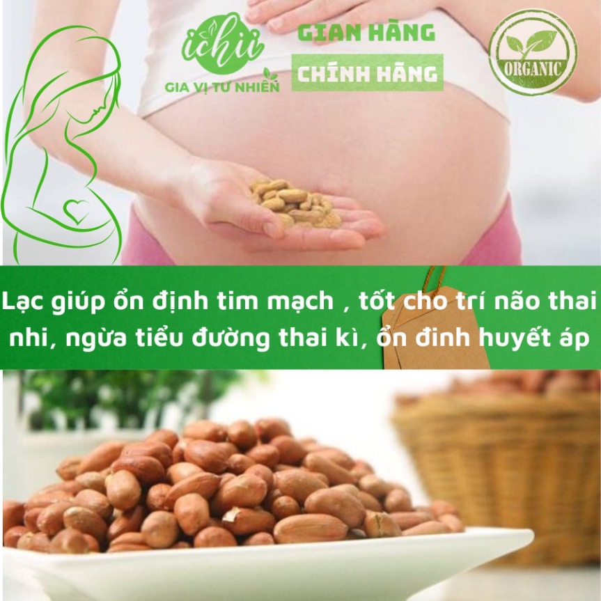 Lạc trắng hữu cơ ICHII , Lạc trắng organic HOÀNG THU PHỐ , Đậu phộng đạt tiêu chuẩn VIETGAP gói 500g