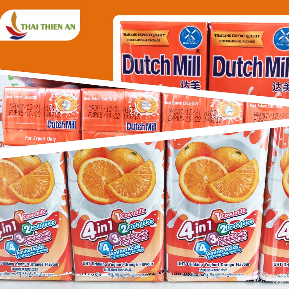 Sữa chua BrightWin F4 phim Vườn Sao Băng Thái Lan sữa chua uống tiệt trùng vị cam Dutch Mill orange