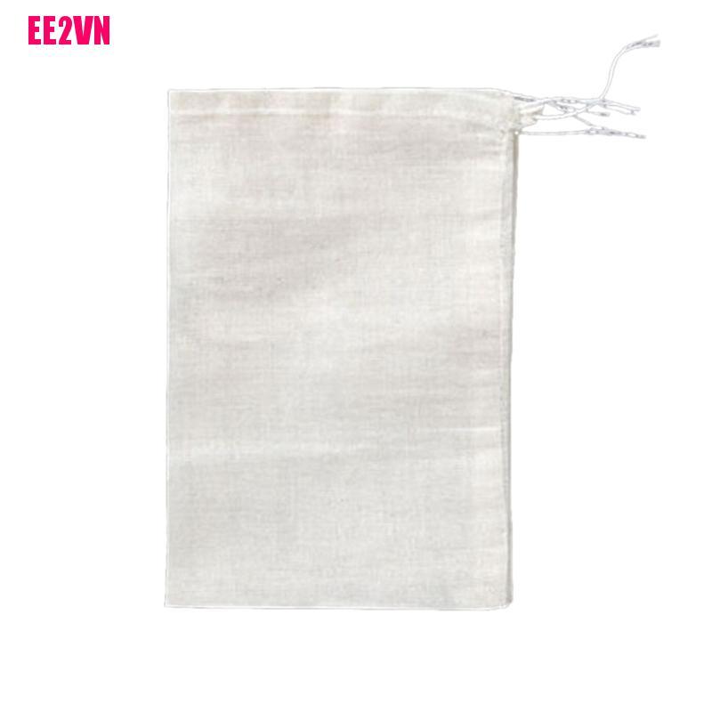 (Hàng Mới Về) Set 10 Túi Lọc Trà Dây Rút 8x10cm Bằng Cotton Tái Sử Dụng Tiện Lợi