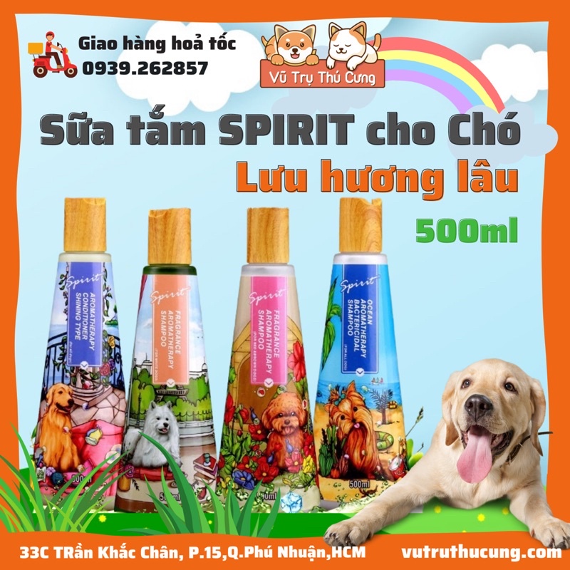 Sữa tắm nước hoa thơm lâu cho Chó mèo Spirit nắp gỗ 500ml