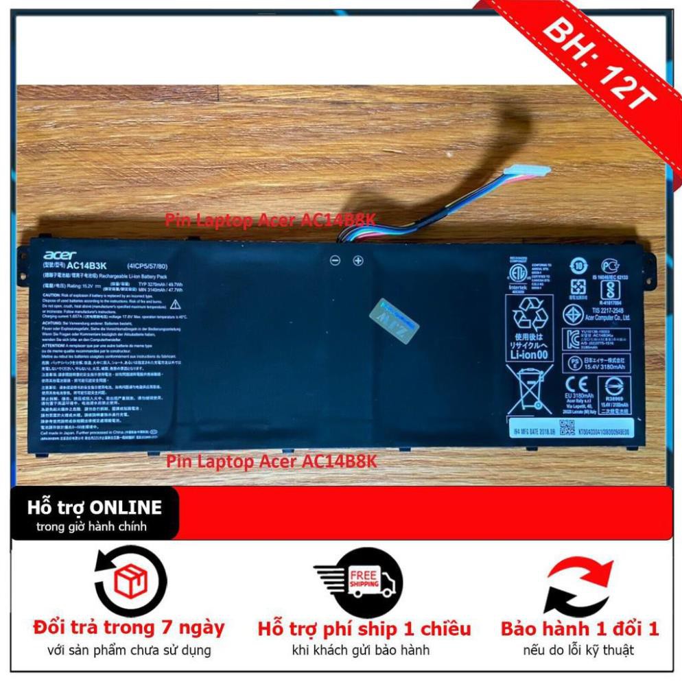 [Mã 11ELSALE hoàn 7% đơn 300K] [BH 12TH]⚡️Pin Laptop Acer AC14B8K