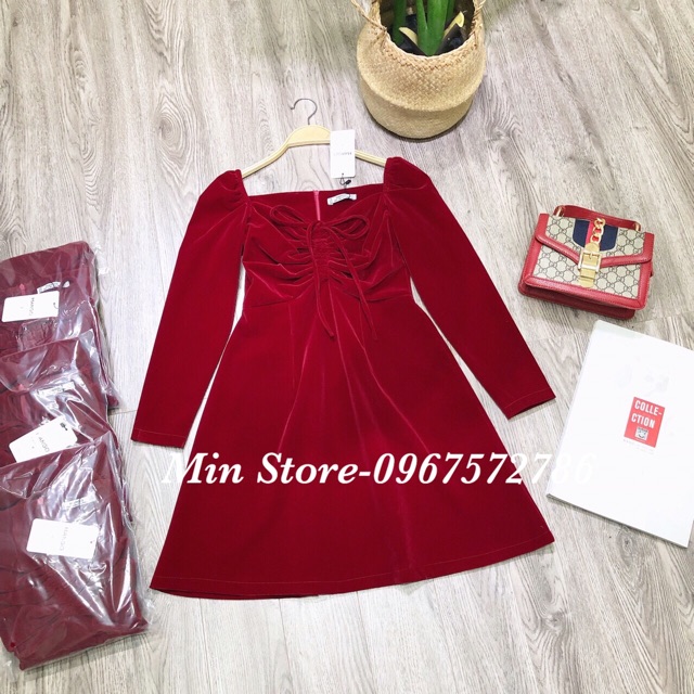 Váy nhung chun ngực