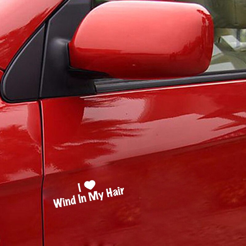 Decal dán xe hơi hoạ tiết Exquisite Word I Love Wind In My Hair Endless Innocence bằng vinyl kích thước 17.9cm*5.4cm