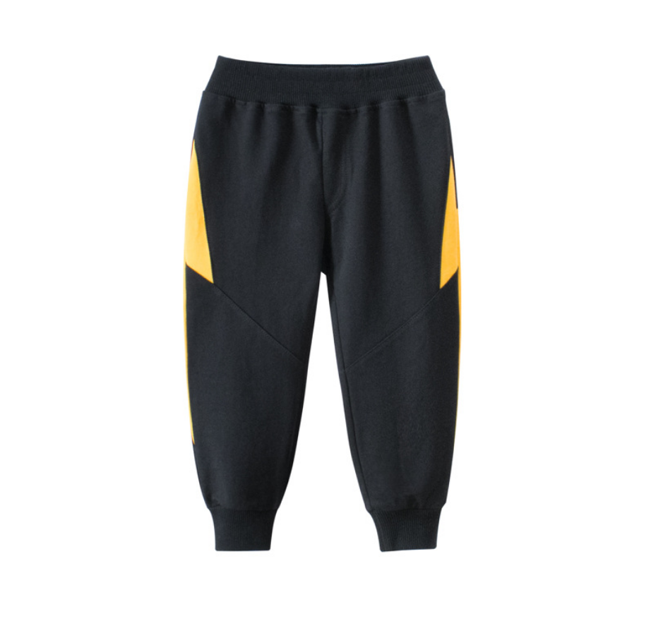 Children's Trousers Sweatpants Yellow Lightning Logo Drawstring Pants Ready Stock
