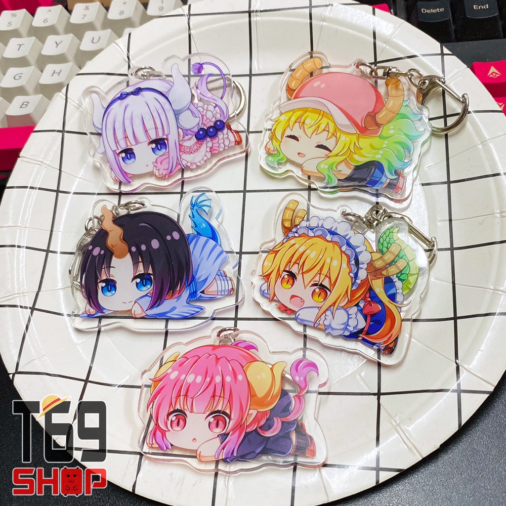 Móc khóa mica anime Miss Kobayashi's Dragon Maid in 2 mặt khác nhau