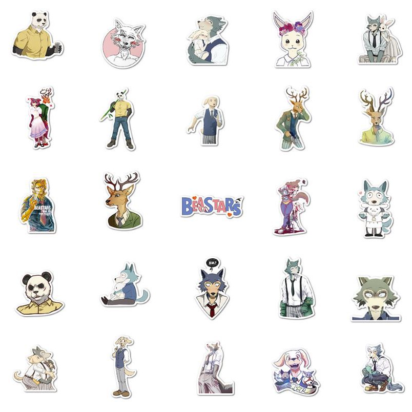 Sticker BEASTARS nhựa PVC không thấm nước, dán nón bảo hiểm, laptop, điện thoại, Vali, xe, Cực COOL #190