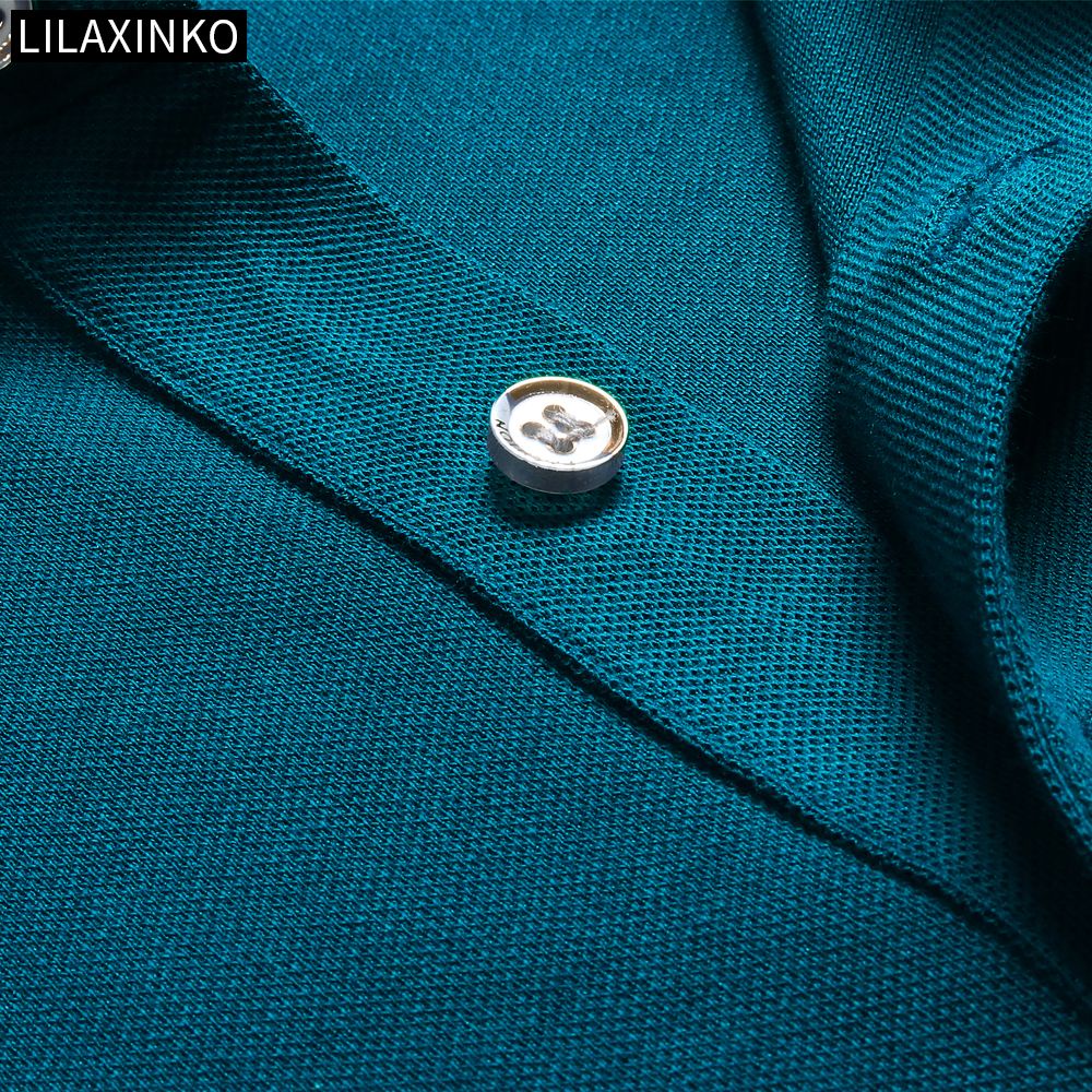 Áo Thun Polo Tay Dài Bằng Cotton 4 Màu Thời Trang Thu Đông Cho Nam