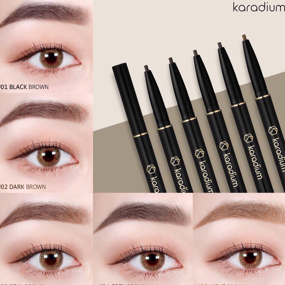 Chì kẻ mày 2 đầu Karadium Flat Eyebrown Pencil -Huynmio