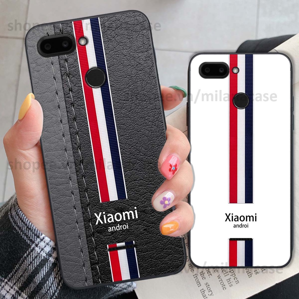 Ốp Xiaomi Redmi 6 in giả da phong cách thể thao, cá tính, thời trang