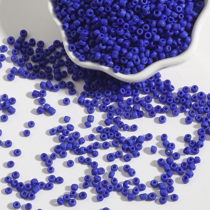 50g Hạt Cườm Tấm Đục Nhiều Màu 3MM Dùng Làm Trang Sức Xỏ Vòng Tay