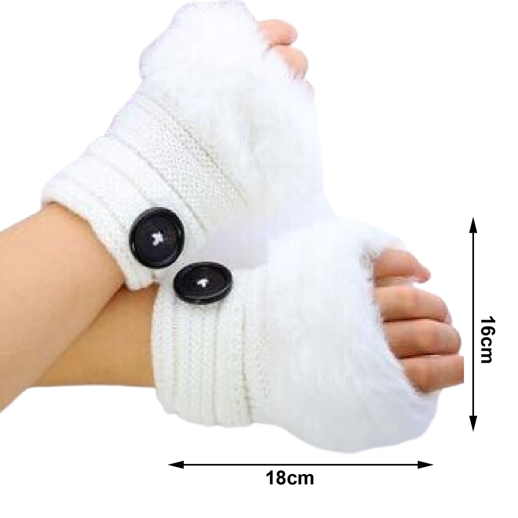 Găng tay dệt kim mềm mại có nút cài