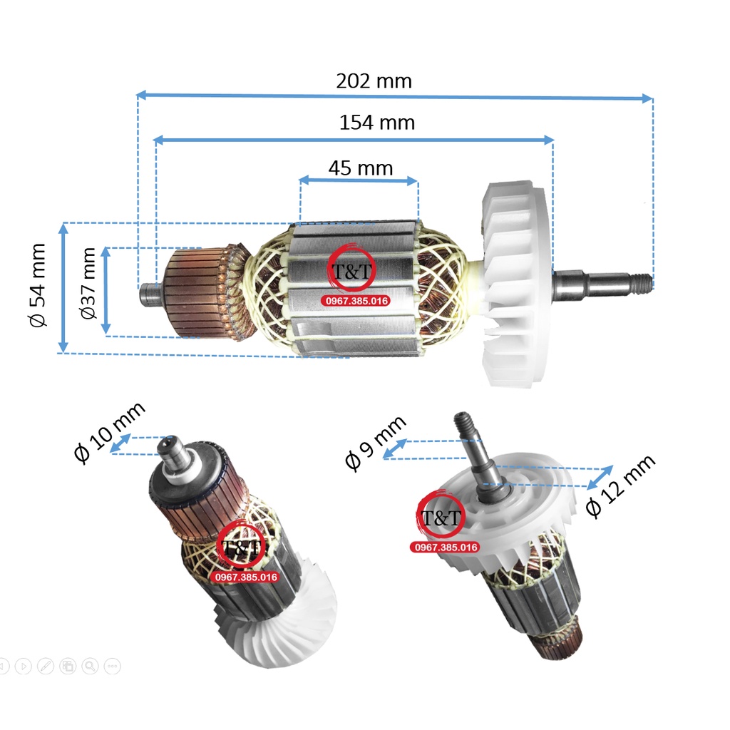 ROTOR RÔ TO MÁY MÀI MAKITA 7020-9020, RUỘT MÀI GA-7020 VÀ GA-9020